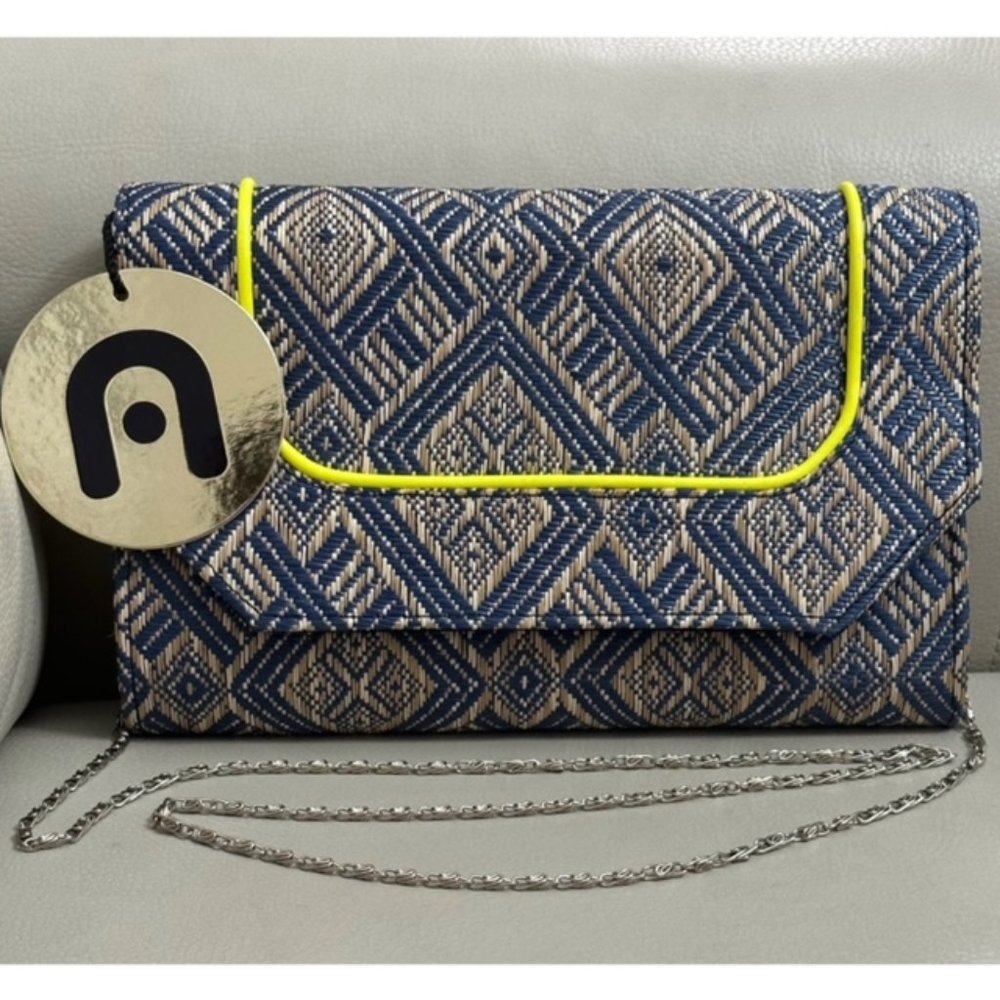 Nila Anthony Straw Chain Crossbody/Clutch Bag